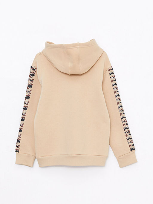 Kap??onlu Bask?l? Uzun Kollu Erkek ?ocuk Sweatshirt - Waikiki фото 2