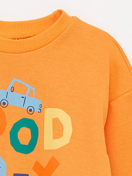 Bisiklet Yaka Uzun Kollu Bask?l? Erkek Bebek Sweatshirt 2li - Waikiki фото 3