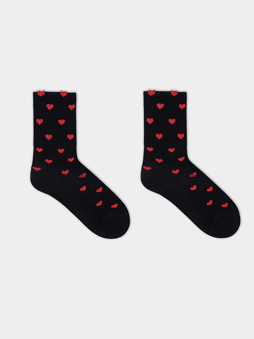 Цена за 5 пар! Носки женские черные с сердечками - Mark formelle фото 6