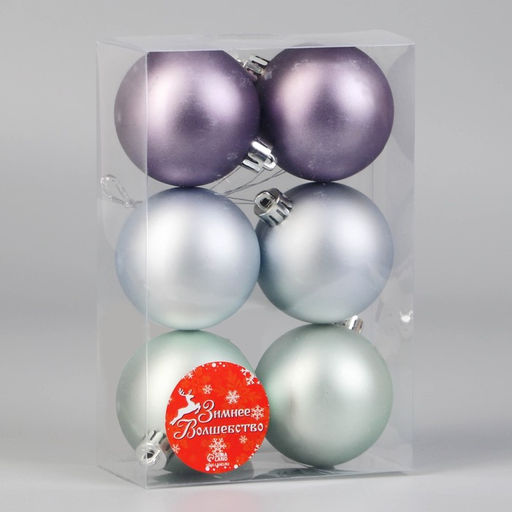 Ёлочные игрушки Элит, шары новогодние, d=6 см, набор 6 шт., МИКС - Зимнее волшебство фото 2