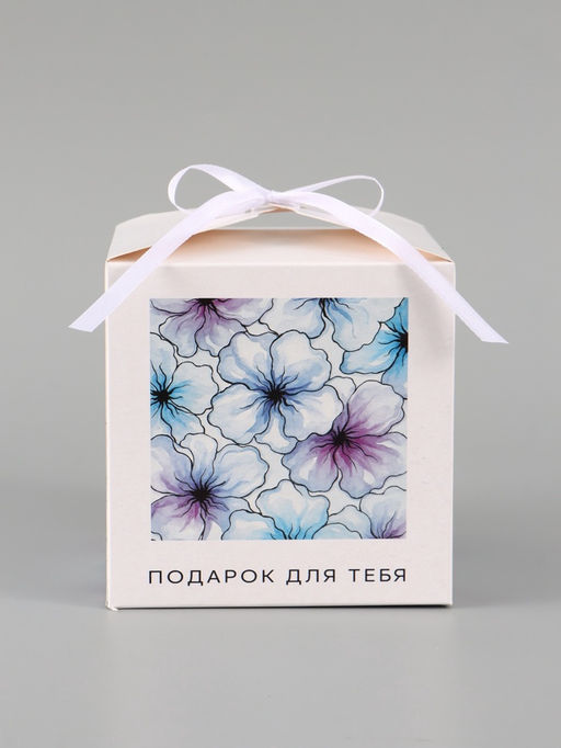 Цена за 10 шт. Коробка подарочная складная «Акварельные цветы», 12×12×12 см