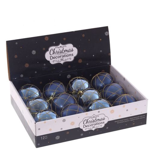 Набор из 12шт Украшение новогоднее "Шар", D 8 см, L35 W27 H8,5 см