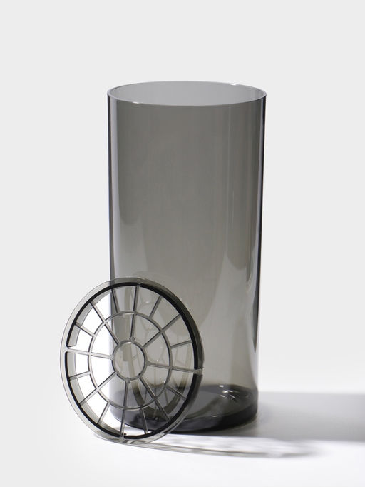 Ваза для цветов с крышкой «Альваро», 25×12 см, пластик, серая