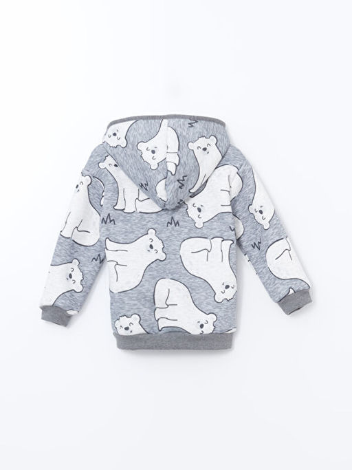 Kap??onlu Bask?l? Erkek Bebek H?rka