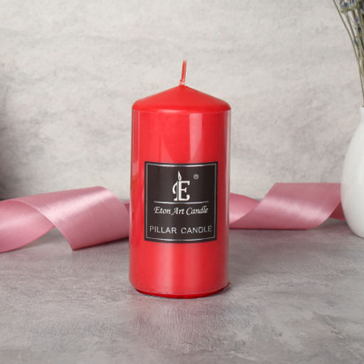 Свеча столбик красная 5х10 см / SS2 /уп 72/ - ГалеонТрейд фото 2