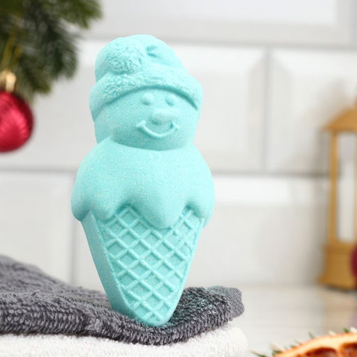 Цена за 2 шт. Бомбочка для ванн Снеговик с ароматом лаванды, 55 г