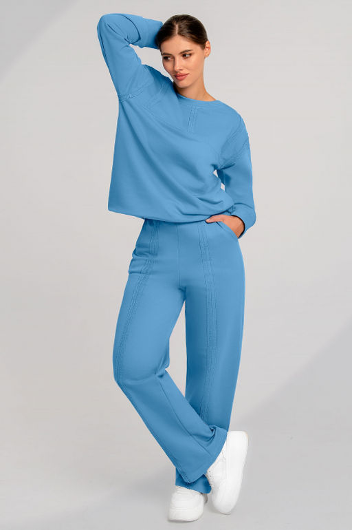 Арт. 2536 Костюм женский с брюками 44-52 (5 шт) Цвет:Голубой - Калинка фото 2