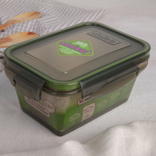 Контейнер для хранения еды Виолет, 800 мл, герметичный, пластик, серый