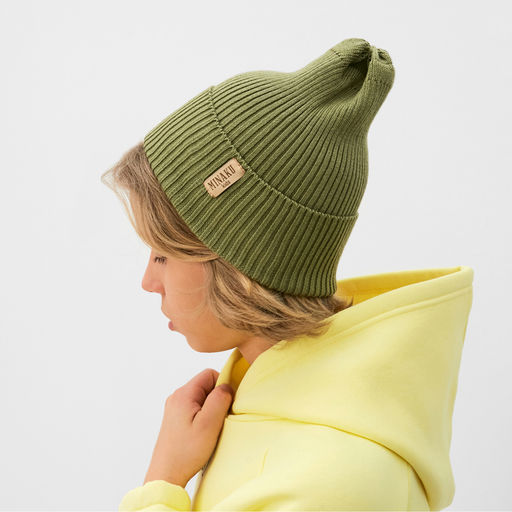 Шапка детская MINAKU, цвет хаки, размер 48-52 (3-5 лет)