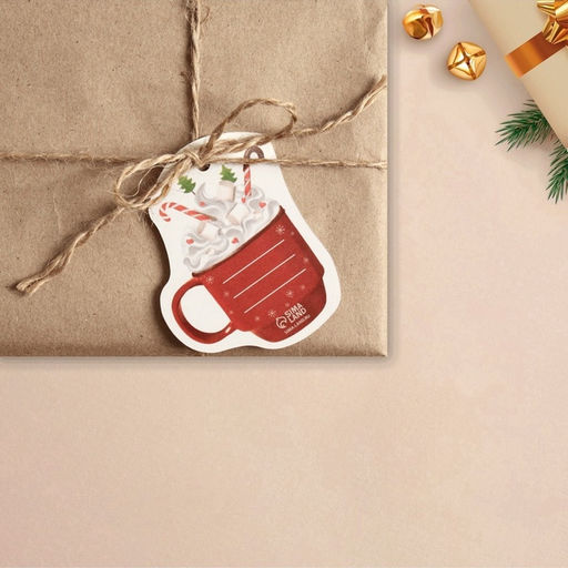 Цена за 20 шт. Шильдик на подарок Новый год «Тёплого Нового года», 6.5×7.5 см