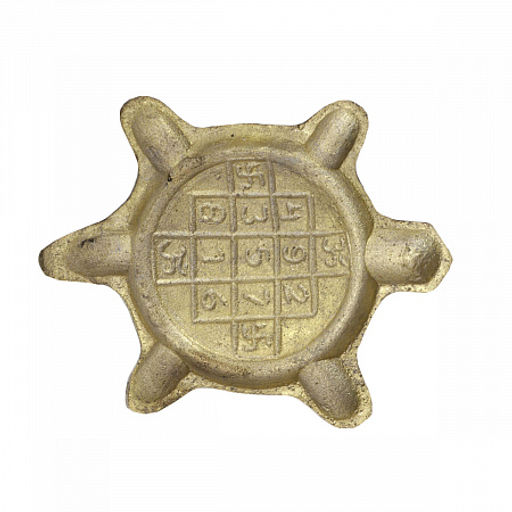 ЧЕРЕПАШКА c Янтрами на богатство латунь и стекло h-2,2см d-7см-9см