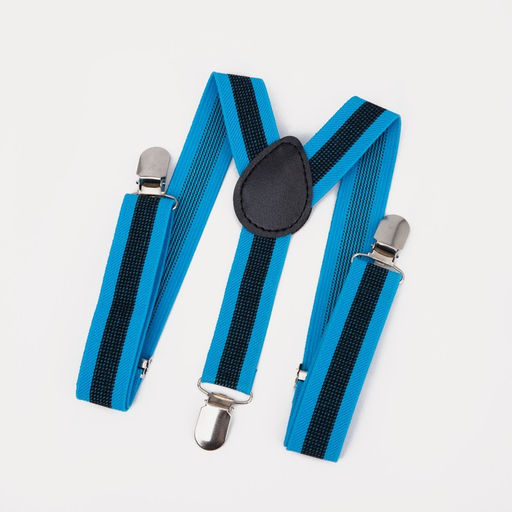 Подтяжки детские, ширина 2.5 см, цвет черный/голубой - Simaland фото 2