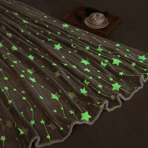 Плед светящийся в темноте Этель Звездное небо 150*200 см,100% п/э, корал-флис 220 гр/м2  фото 2