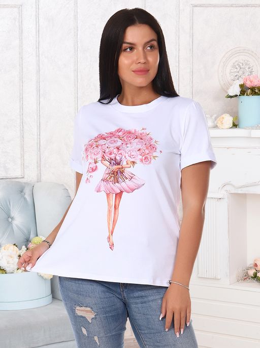 Футболка "Букет" (белый)