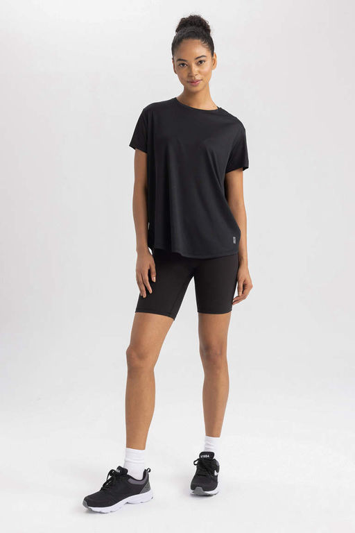 DeFactoFit Comfort Fit Спортивная футболка с круглым вырезом и короткими рукавами  фото 5