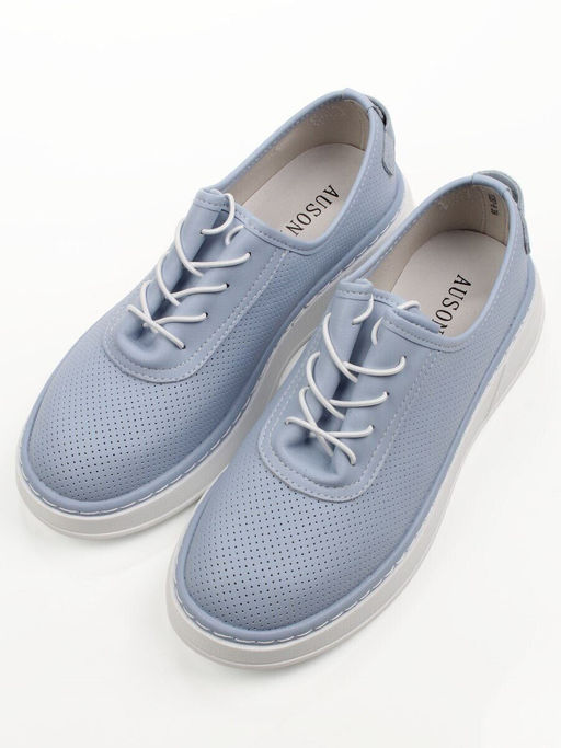 03-YH287-8 LT. BLUE Полуботинки летние женские (натуральная кожа)