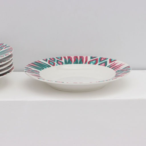 Тарелки Доляна Askım, 18 предметов: 6 тарелок d=20 см, 6 тарелок d=25 см, 6 тарелок глубоких 340 мл, фарфор, разноцветные