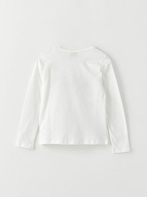 Bisiklet Yaka Nak?? Detayl? Uzun Kollu K?z ?ocuk Ti??rt - Waikiki фото 2