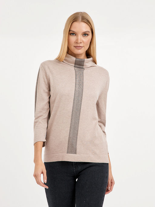 водолазка женская бежевая с добавлением люрекса и страз - Glenfield фото 4