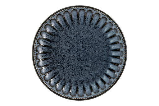 Тарелка обеденная, 26 см, фарфор P, черно-синяя, в крапинку, Black Kitchen