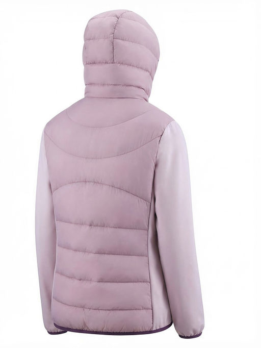 Куртка женская гибридная стёганая с капюшоном с графеновой подкладкой розового цвета 9630_1R