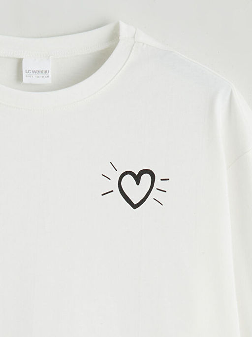 Bisiklet Yaka Bask?l? K?z ?ocuk Pijama Tak?m?