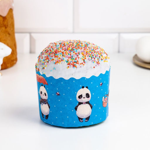 Цена за 20 шт. Форма бумажная для кекса, маффинов и кулича "Зверята" 110х85мм (фасовка 20 шт)