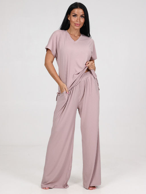 430 ПИЖАМА ЖЕНСКАЯ (брюки) (Пудра) - А-дина фото 2