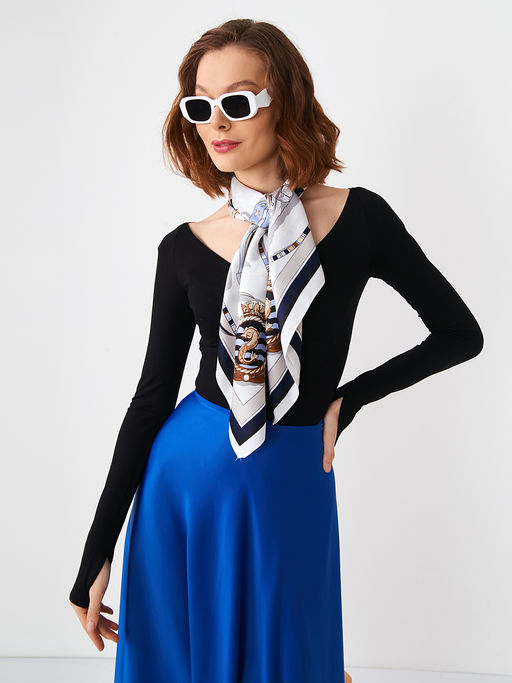 Большой, мягкий, тонкий и очень нежный двусторонний платок с рисунком. - Tantino фото 9