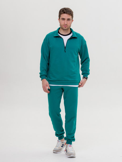 325П Костюм мужской со свитшотом, изумруд - Knitka wear фото 2