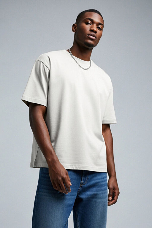 Ekru Loose/D___k Omuz %100 Pamuklu Basic T-Shirt TMNSS25TS00162 - Trendyolmilla фото 2