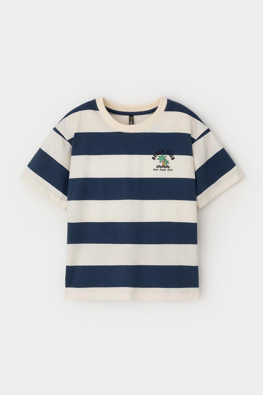 КР 302461/синий,суровый,полоска к566 фуфайка (футболка) для мал - Crockid фото 2