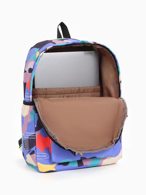 Рюкзак школьный на молнии, с карманами, с абстрактным рисунком, размер 30?13?42 см, с принтом, чёрный