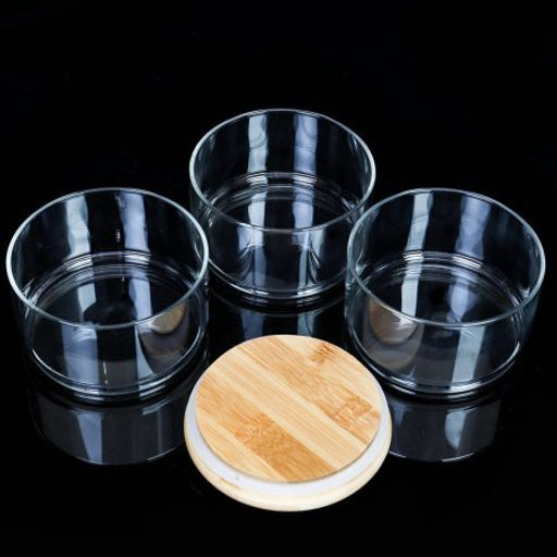 Банка для хранения 3-х ярусная бамбуковая крышка 6 см / LCSC33-6 /уп 40/ - Галеонтрейд фото 2