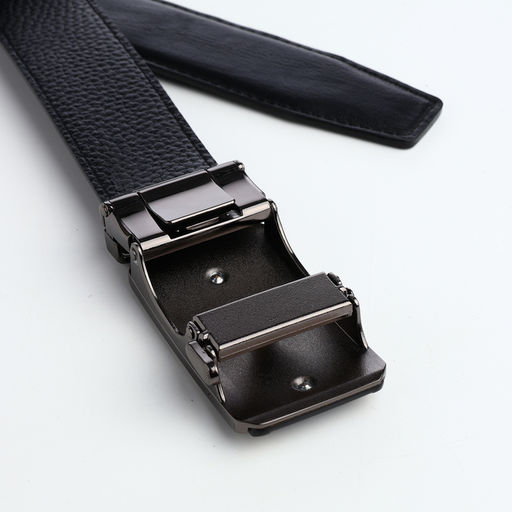 Ремень мужской, 120×3.6 см, пряжка автомат, регулируемая длина, чёрный