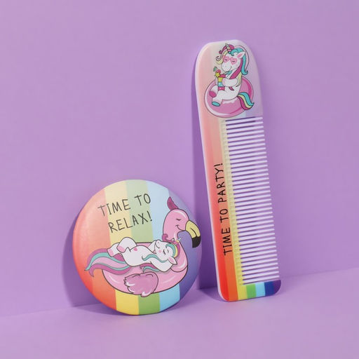 Подарочный набор Единорог, зеркало, расчёска - Qf фото 2