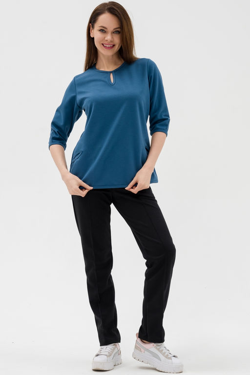 Кофта женская из коттон фита Анфиса ниагара макси - Амадэль фото 4