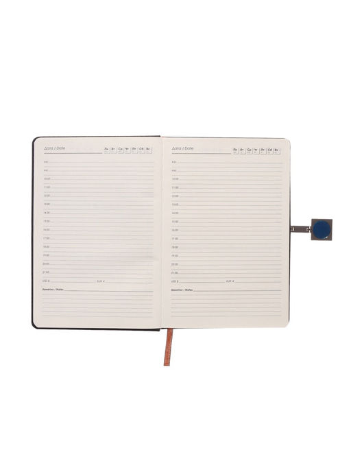 Ежедневник недатированный А5, с хлястиком, 96 листов, в линейку, пвх, черный - Simaland фото 10