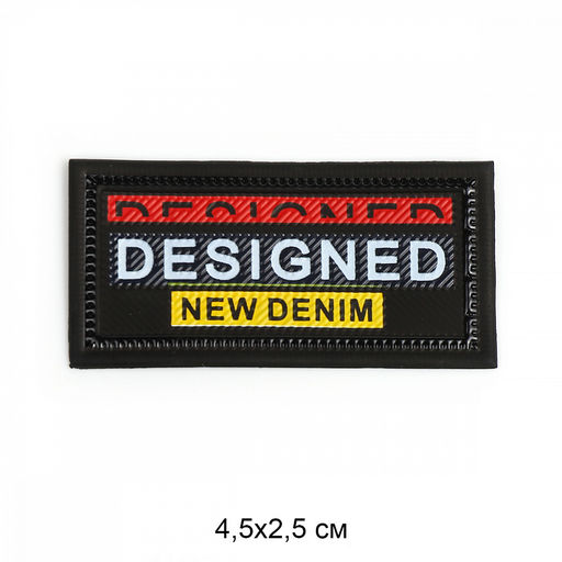 Аппликация пришивная арт.TBY.SHEV.52 4,5х2,5см цв.черная основа уп.20шт