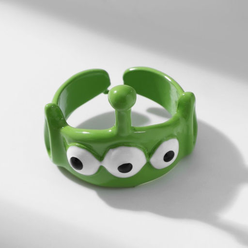 Кольцо «Монстрик», с антенной, зелёное, безразмерное