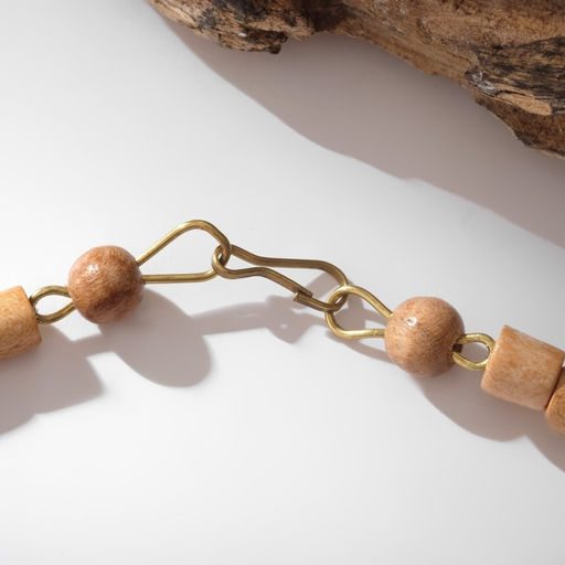 Колье ручная работа, деревянное Квадроглазки, длина 50см - Simaland фото 2