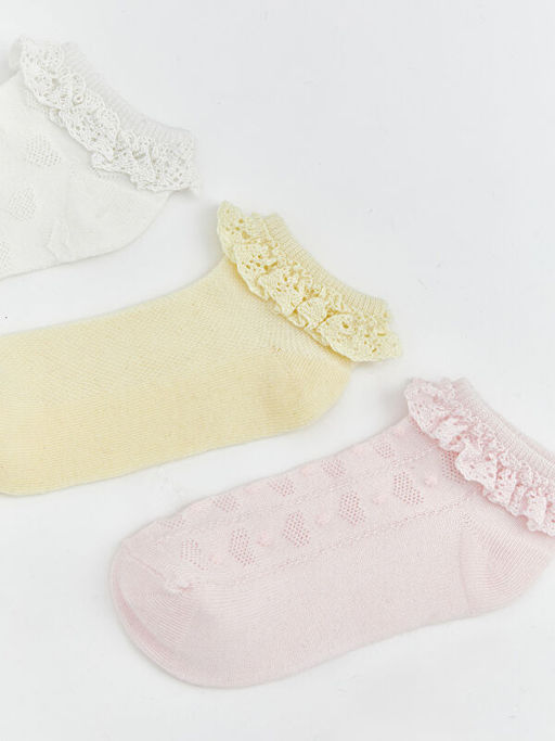Dantel Detayl? K?z Bebek Patik ?orap 3l?