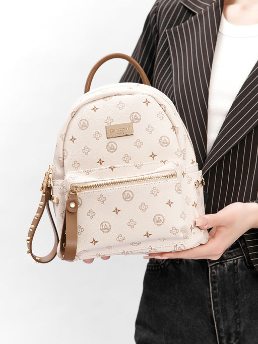 LACCOMA рюкзак AC7302-фигурки кремовый эко кожа  фото 2