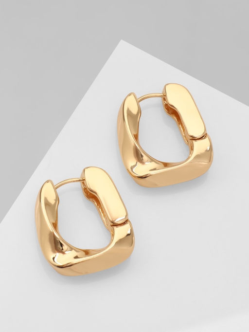 Серьги металл Богема изгиб, цвет золото