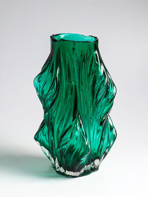 Ваза «Греверли», 27×10 см, стекло, зелёная