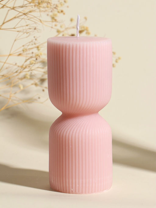 Свеча интерьерная "Греция" нежно-персиковая 6х6х14 см