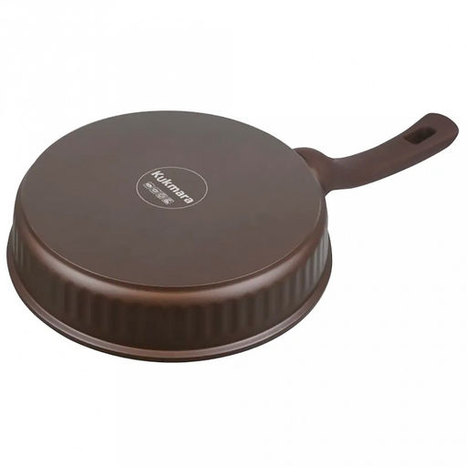 Сковорода с тефлоновым покрытием д24см "Stella", h5,2см, s0,32см, дно д22см, s0,4см, ручка из термостойкого пластика, стеклянная крышка, мокко (mokko) (Россия)