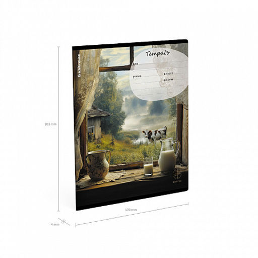 АКЦИЯ Цена за 10 шт. Тетрадь школьная ученическая ErichKrause Countryside, 24 листа, клетка (в плёнке по 10 шт.)_MIX-PACK