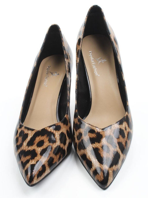 06-A43A-541PC BLACK/LEOPARD Туфли женские "Лодочки" (натуральная кожа)