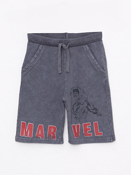 Beli Lastikli Marvel Bask?l? Erkek ?ocuk ?ort